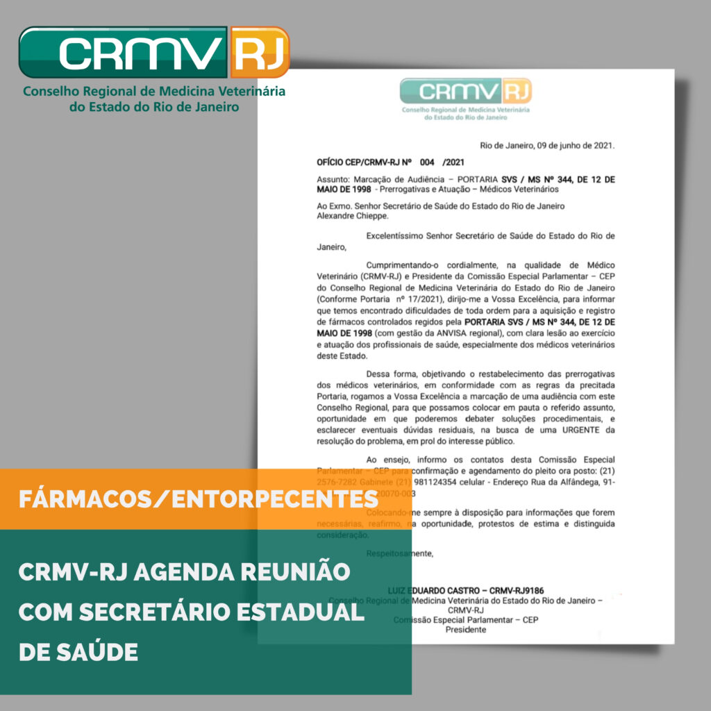 CRMV-RJ agenda reunião com Secretário Estadual de Saúde