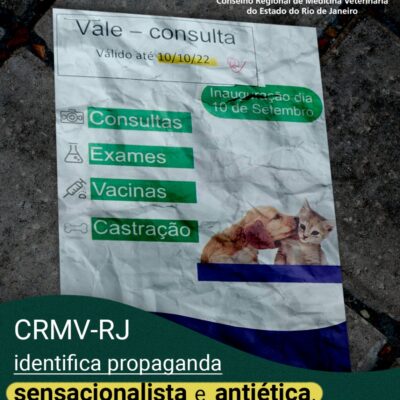 CRMV-RJ identifica propaganda sensacionalista e adotará medidas administrativas para coibi-la